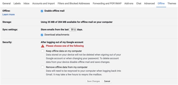 Gmail支持原生离线：断网也能玩儿
